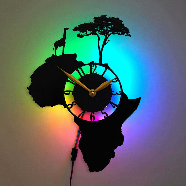 Africa Clock, Giraffe Clock, Africa Gift, Africa Decor