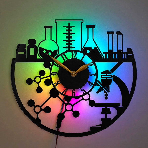 Сhemistry Сlock, Science Gifts, Biology Wall Clock, Science Clock, Chemistry Clock, Science Classroom Clock, Chemistry Lamp Clock