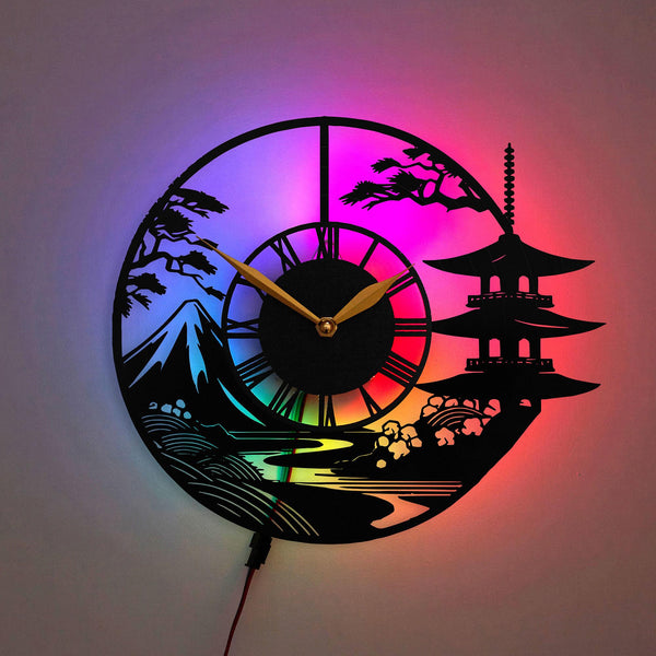 Japan Clock, Sakura Clock, Mount Fuji Clock, Zen Home Decor, Gift for Japan Lovers, Japan