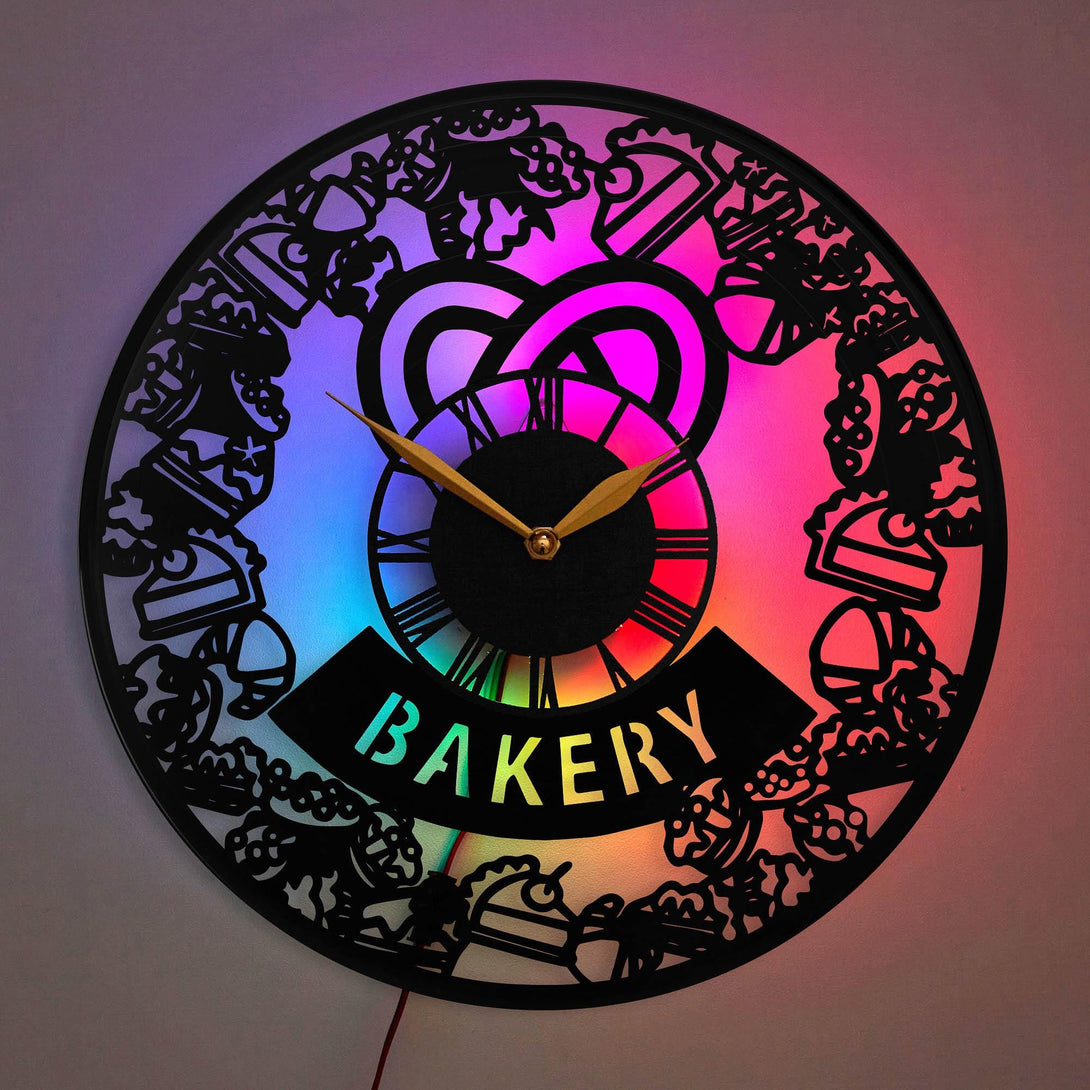 Food Clock, Bakery Clock, Bakery Decor Clock, Cupcake and Cake Wall Clock, Kitchen Decor, Food, Cupcake, Cake