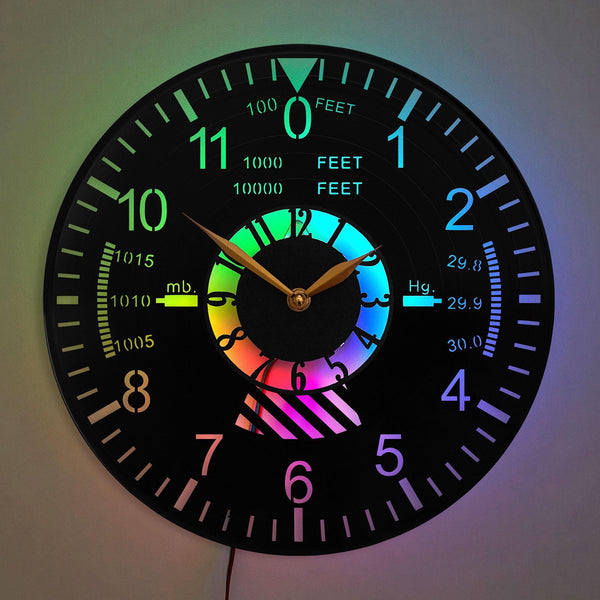 Airplane Clock, Altimeter clock, Aviation Decor